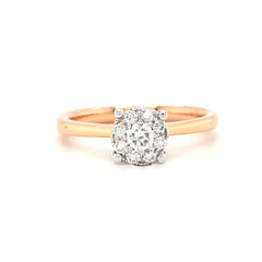 18ct Gold Round Halo Diamond Ring