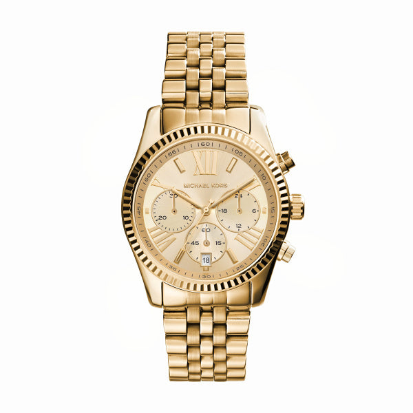 Michael Kors Lennox Quartz Gold Steel White Dial 37mm Ladies Watch MK7 –  Bannon Jewellers