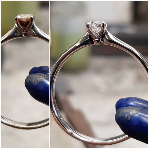 tarnished silver ring before and after 
