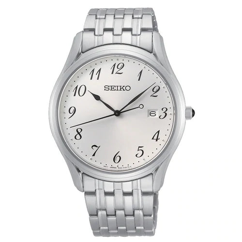 Seiko Quartz Stainless Steel White Dial 38mm Gents Watch SUR299P1 – Bannon  Jewellers