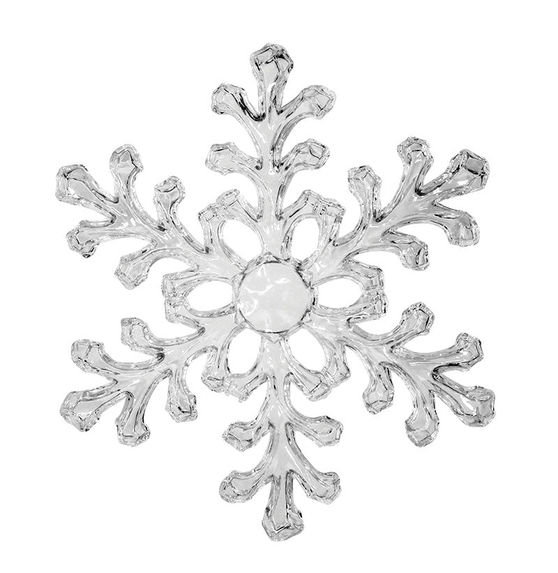 Acrylic Crystal Snowflake Ornaments, 6-inch, 2-piece, Clear/Blue – Homeford