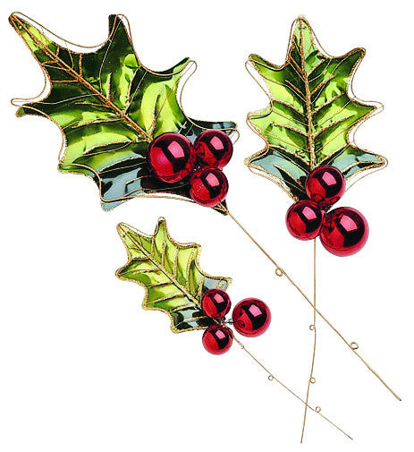 Christmas Holly Spray 65cm