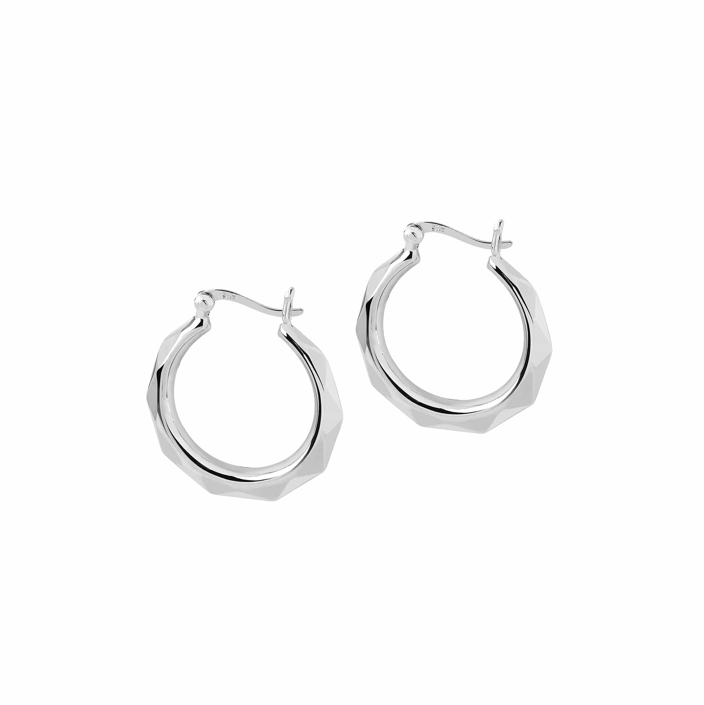 Small Size Mens White Gold Plated 925 Sterling Silver CZ Hoop Earrings |  eBay