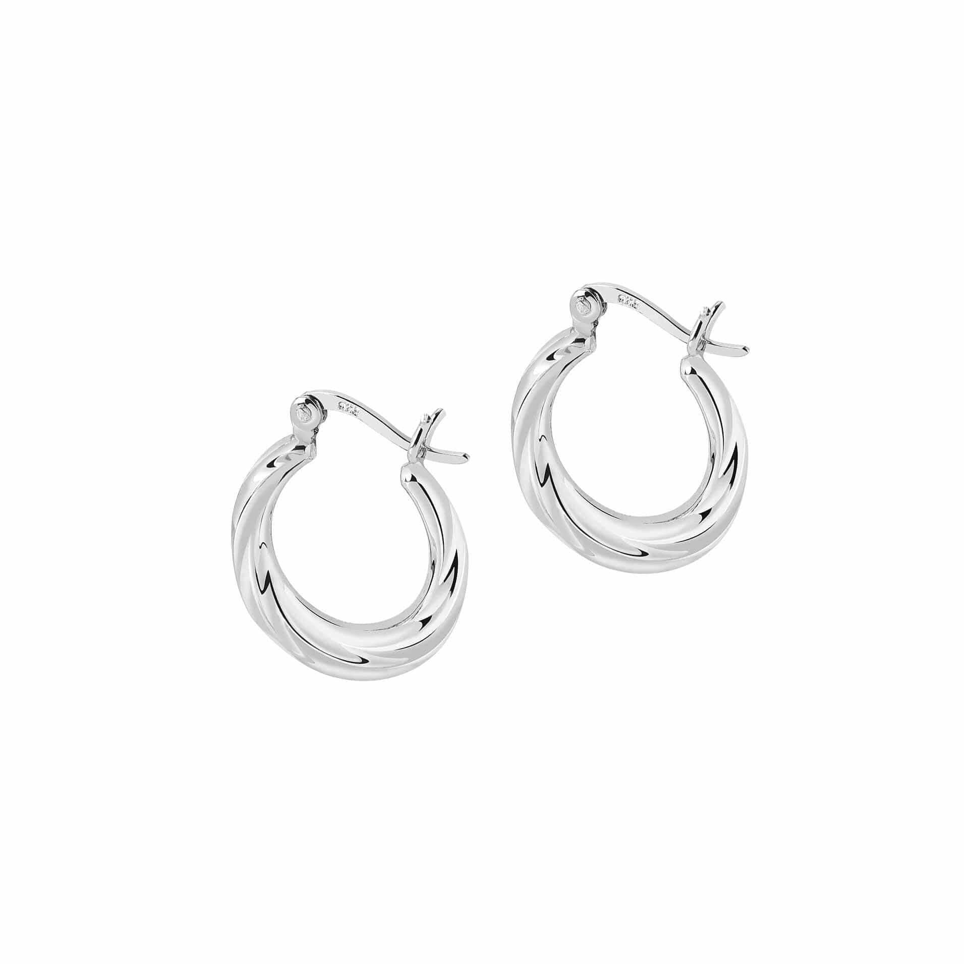 Silver Twisted Hoop Earrings