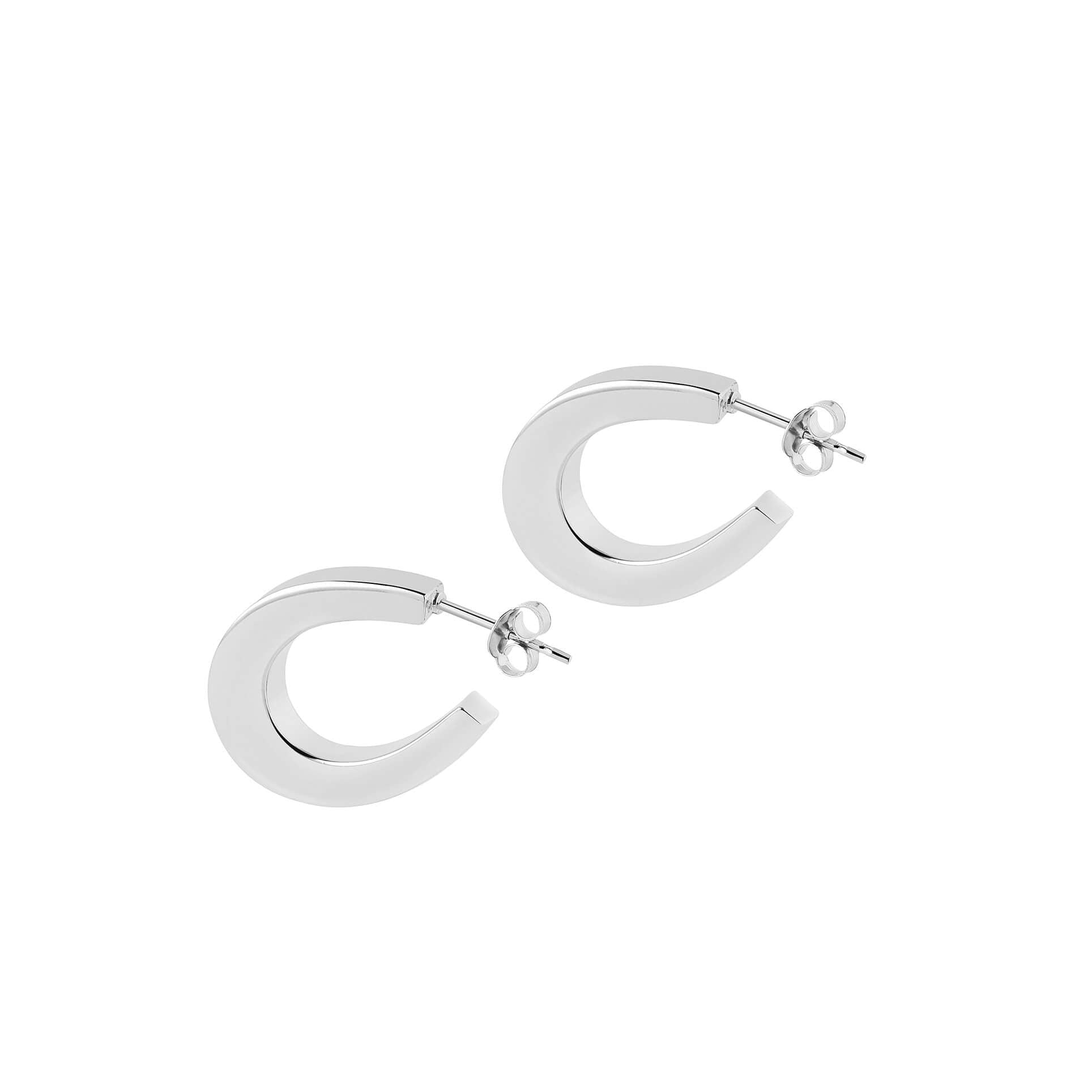 Silver Oval Tube Hoop Earrings  DEMICO Jewellery