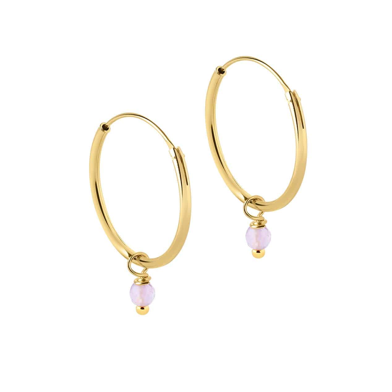 Gold Plated Hoop Earrings Pearl | Juulry.com