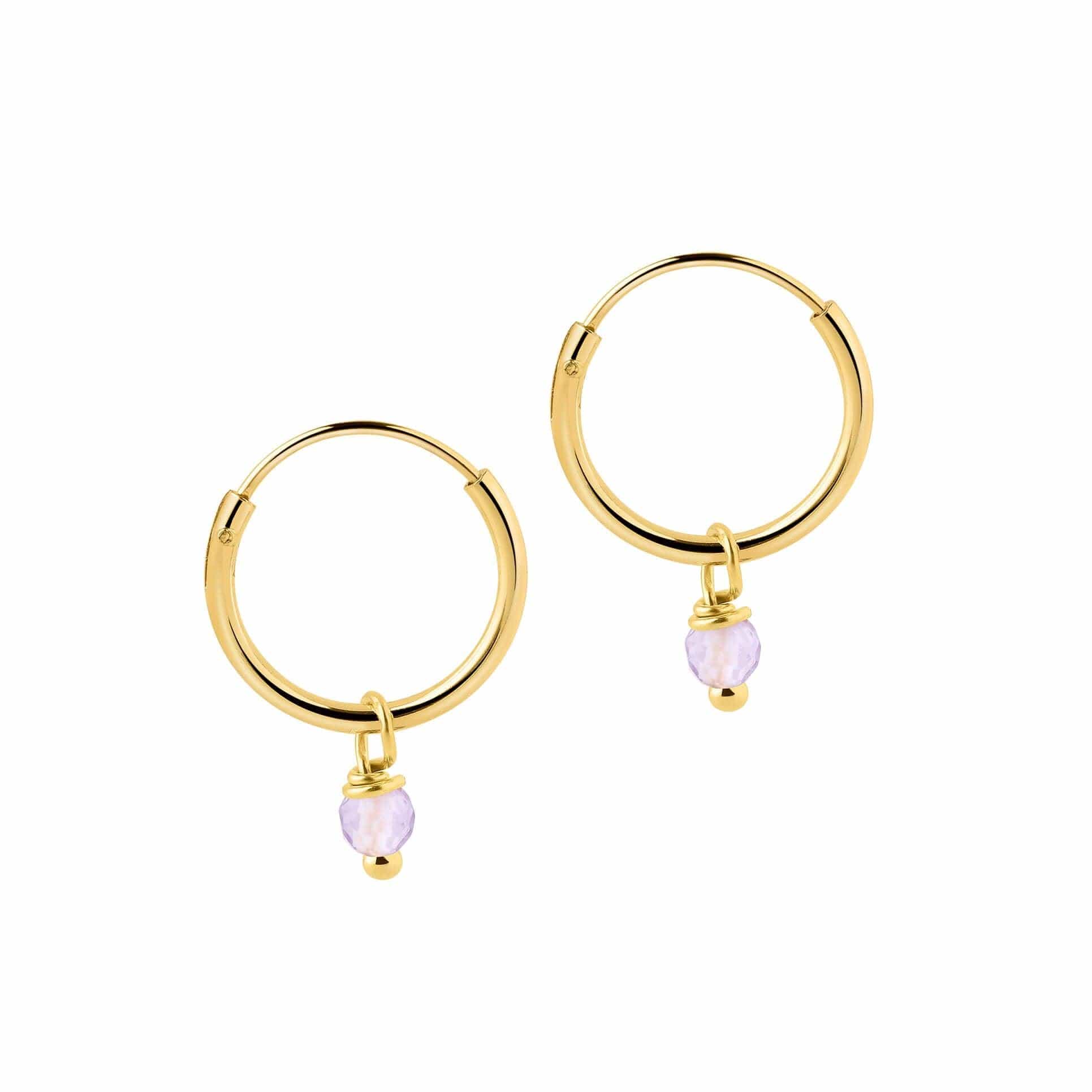 Gold Plated Hoop Earrings Pearl | Juulry.com