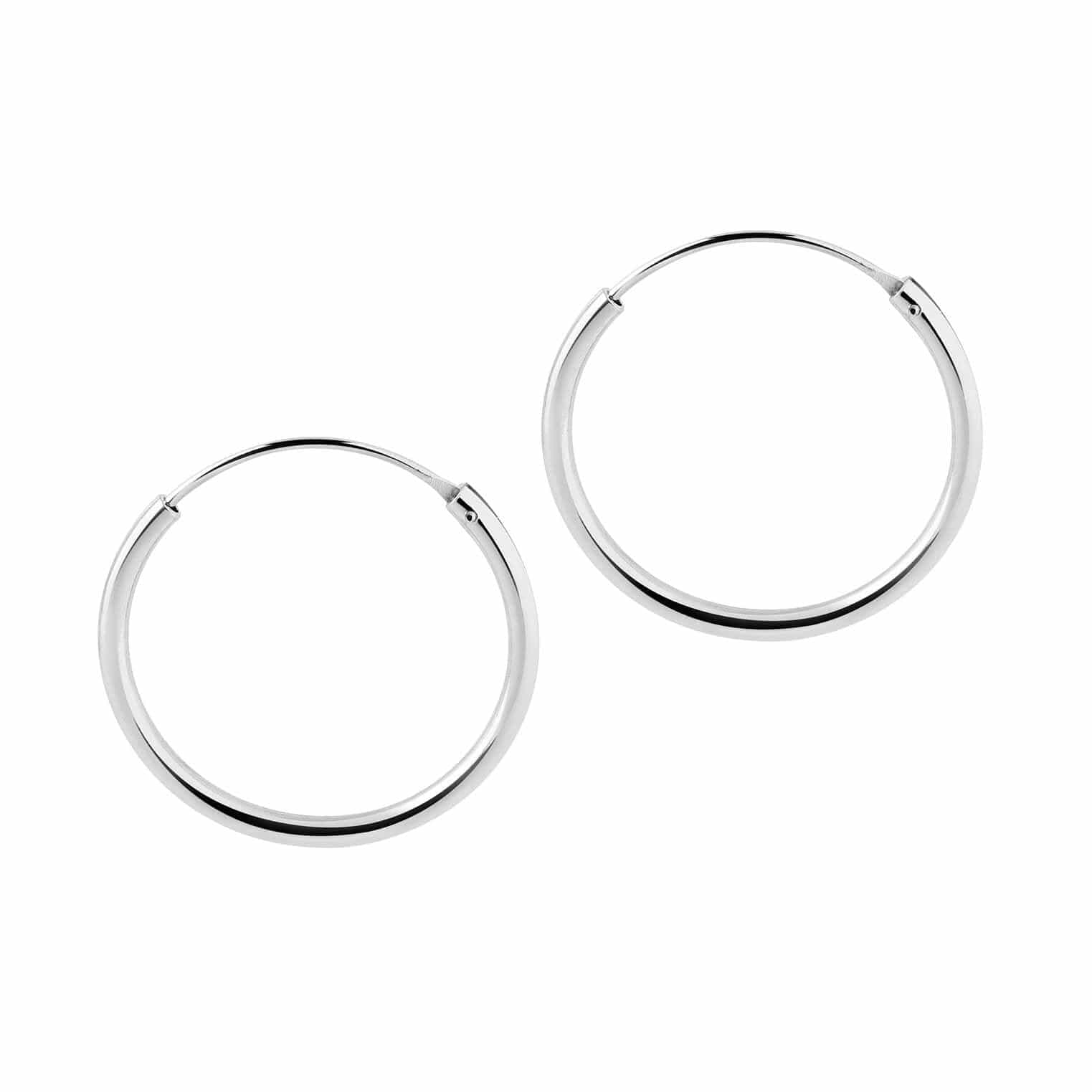 Silver Hoop Earrings 25 MM 1,2MM