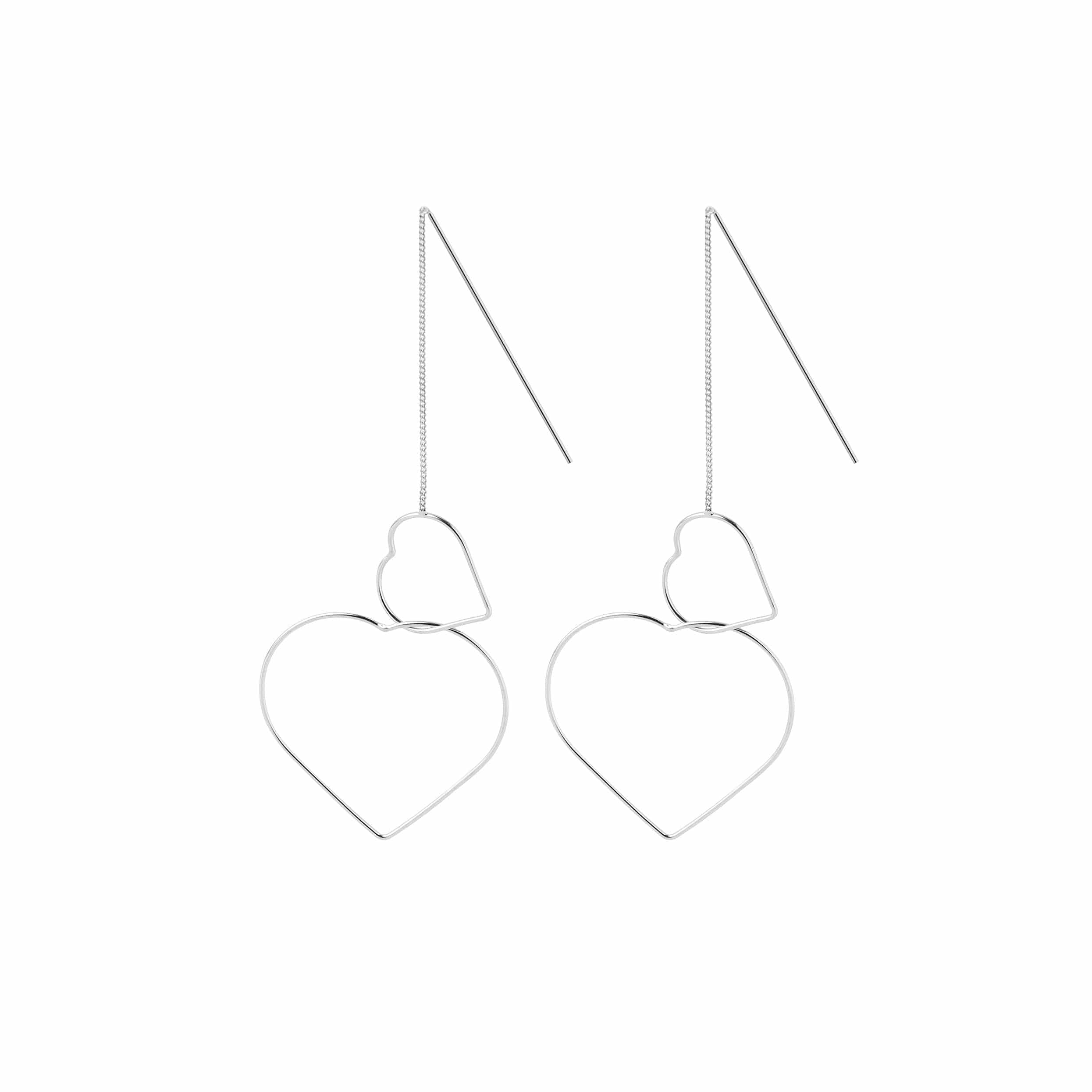 silver double hearts clip art