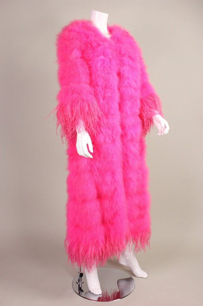 pink ostrich feather trim