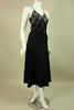 1970's Dress Black Jersey Sequined Vintage - regenerationvintageclothing