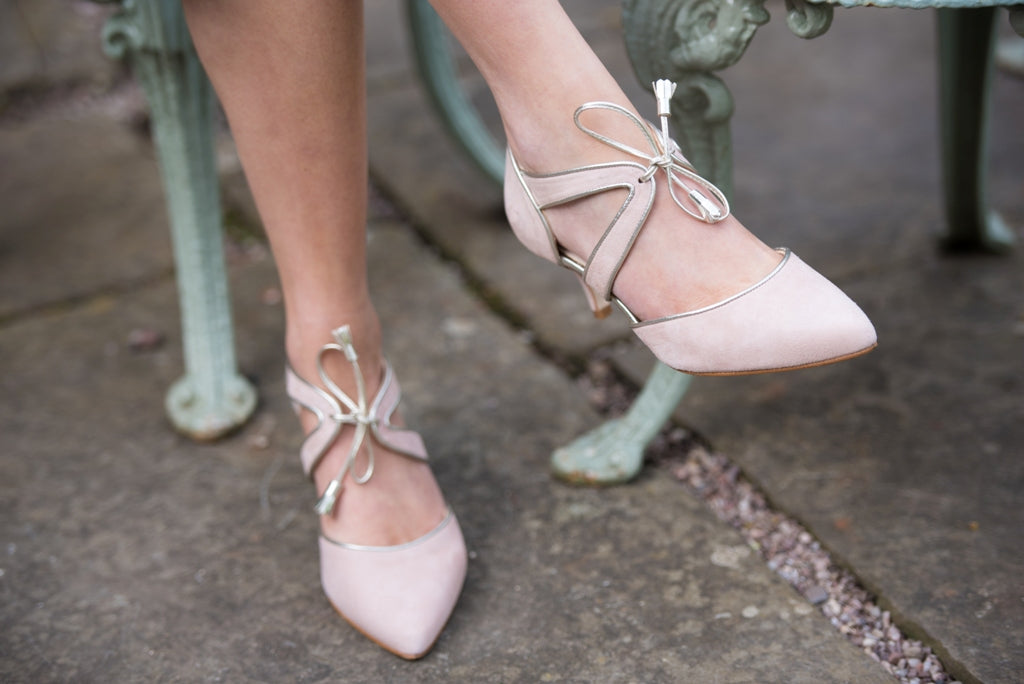 dusky pink shoes and bag