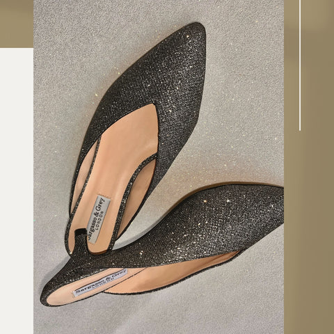 wide fitting sparkly mules for women