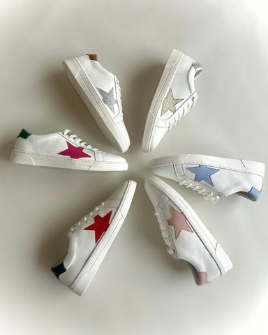 wide fit white leather star trainers