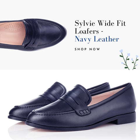 wide fitting leather loafers for women