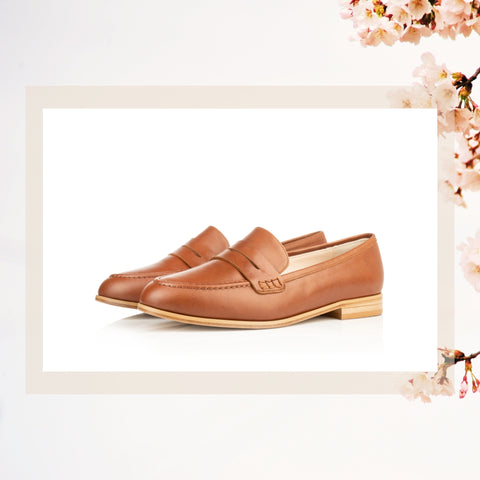 wide fit tan loafers