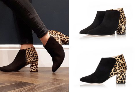 Extra wide fit leopard print boots