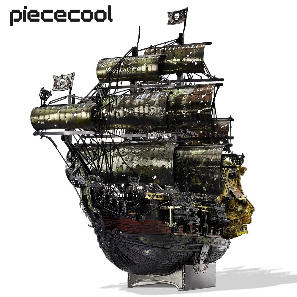 3D Metal Puzzle of The Queen Anne's Revenge Pirate Ship DIY Model Building Kits Toys for Teens Brain Teaser
