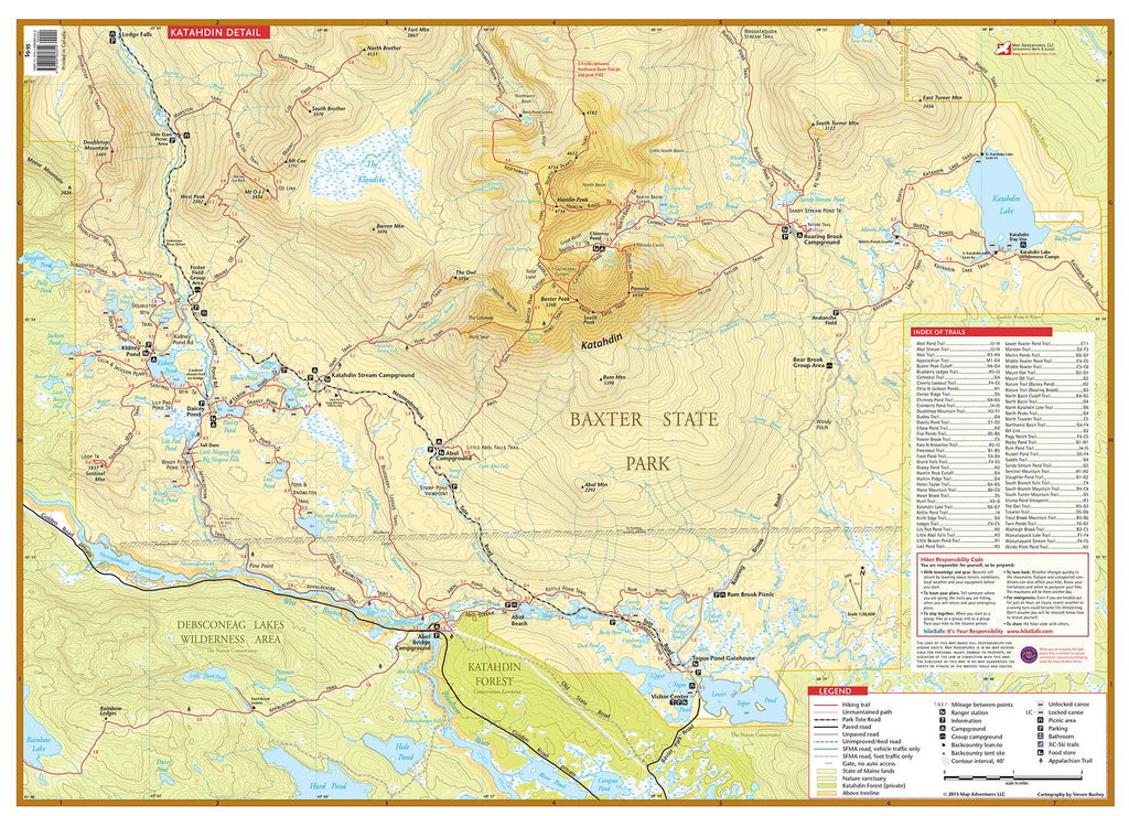 baxter state park maine map Katahdin Baxter State Park Map Adventures baxter state park maine map