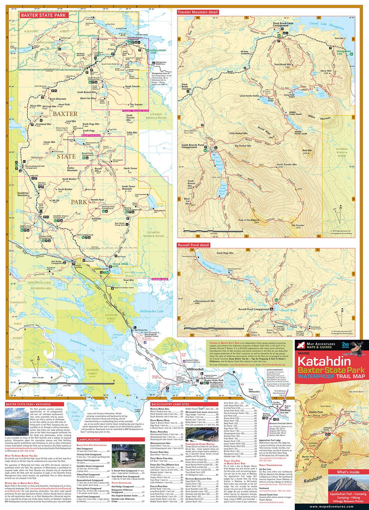 baxter state park maine map Katahdin Baxter State Park Map Adventures baxter state park maine map