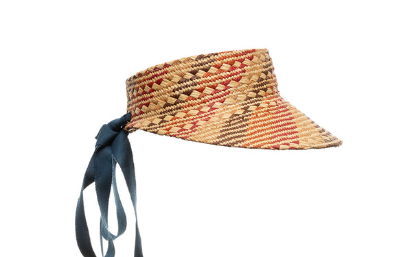 Maren Tie-Dye Straw Sun Visor Hat