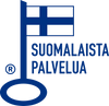 Kuvassa Suomalaista palvelua kuvaava avainlippu tunnus