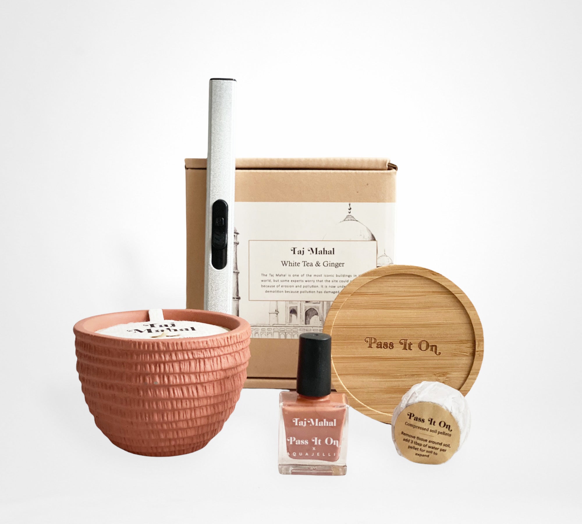 Eco-friendly plantable candle with scented non-toxic nail polish set