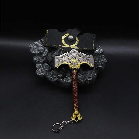 crafthand Metal Kratos Weapon Blade of Olympus Model Metal Keyring Keychain  Alloy Product Model Ragnarok little Gifts For The Game Fans