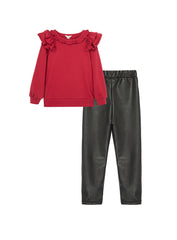 Habitual ruffle sleeve pull over set