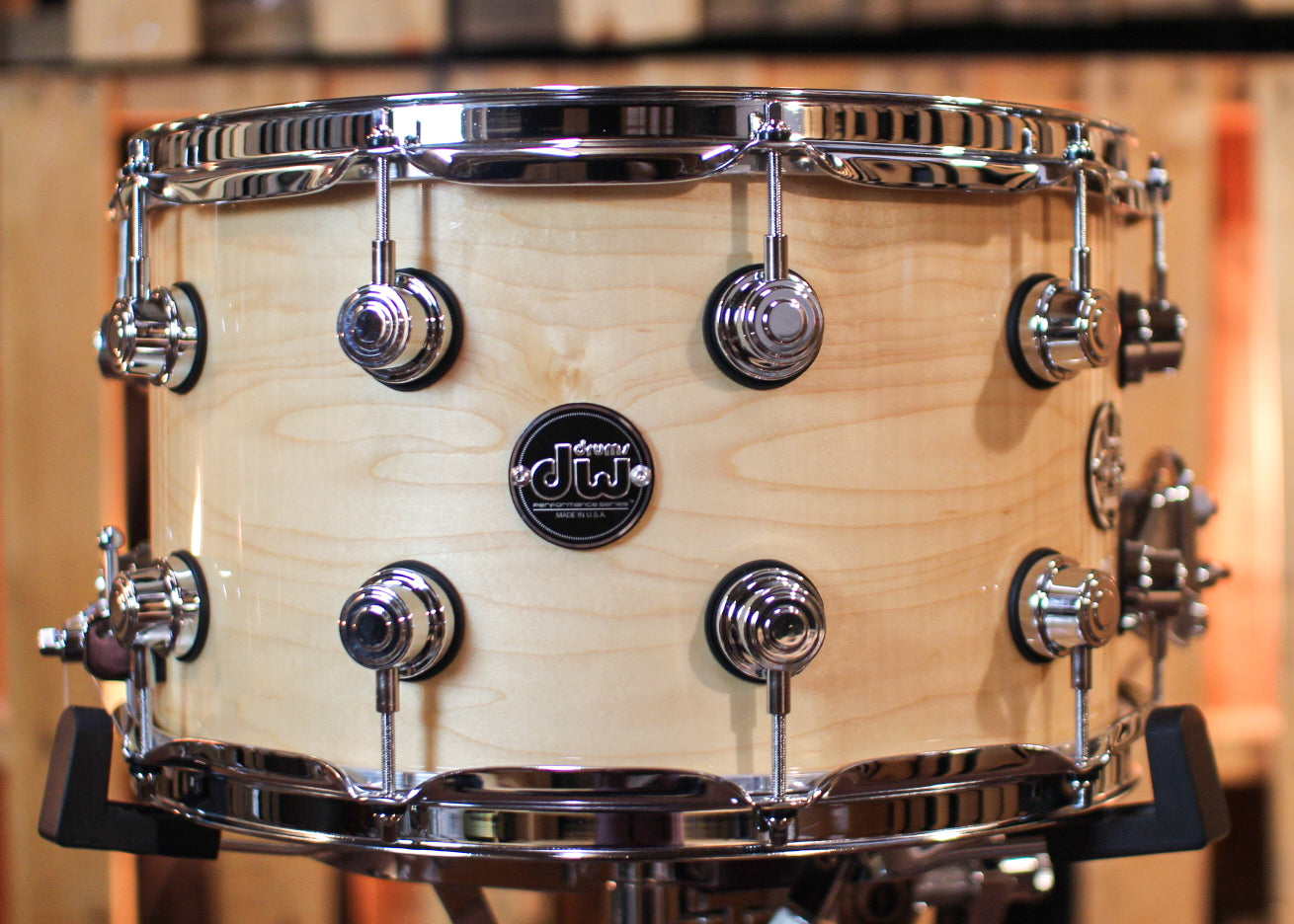 DW Performance Natural Lacquer Snare Drum - 8x14 | The DW Store