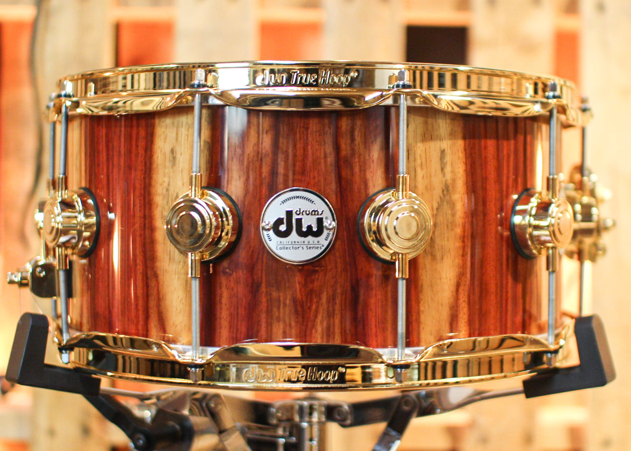 DW 6.5x14 Collector's Standard Maple Candy Stripe Padauk Snare Drum -  SO#1315785