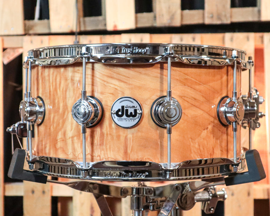 DW 6.5x14 Collector's Maple Natural Lacquer over Olive Ash Burl Snare Drum  - SO#1101163