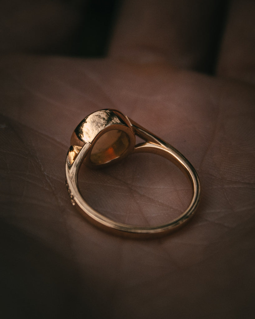 Bespoke Australian Opal & Diamond Pavé Engagement Ring