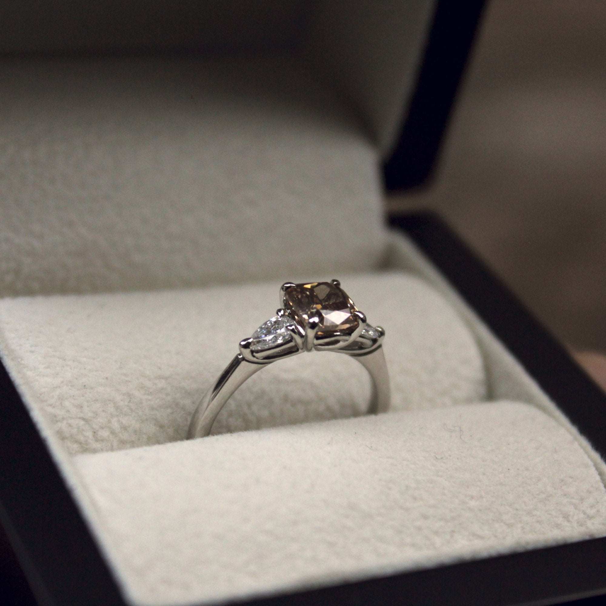 Moira Patience Fine Jewellery Bespoke Commission Champagne Diamond Engagement Ring in Edinburgh