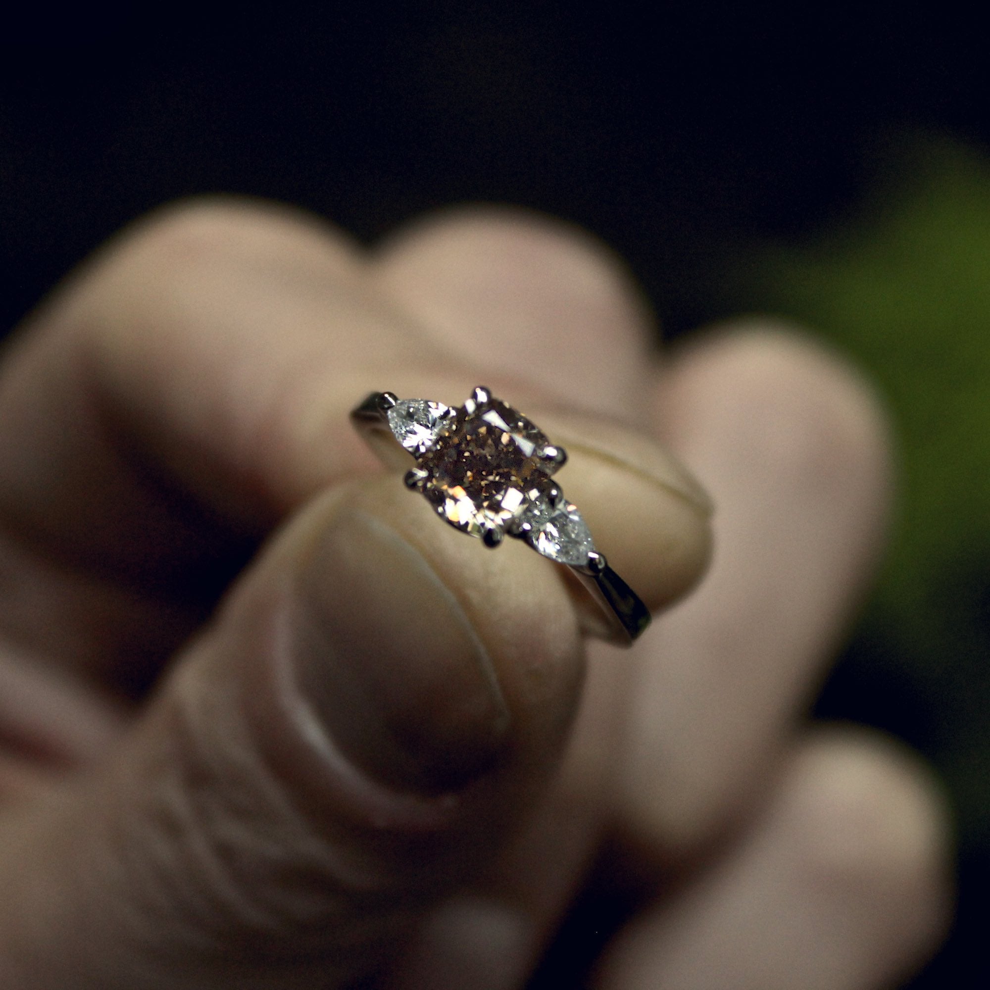 Moira Patience Fine Jewellery Bespoke Commission Champagne Diamond Engagement Ring in Edinburgh