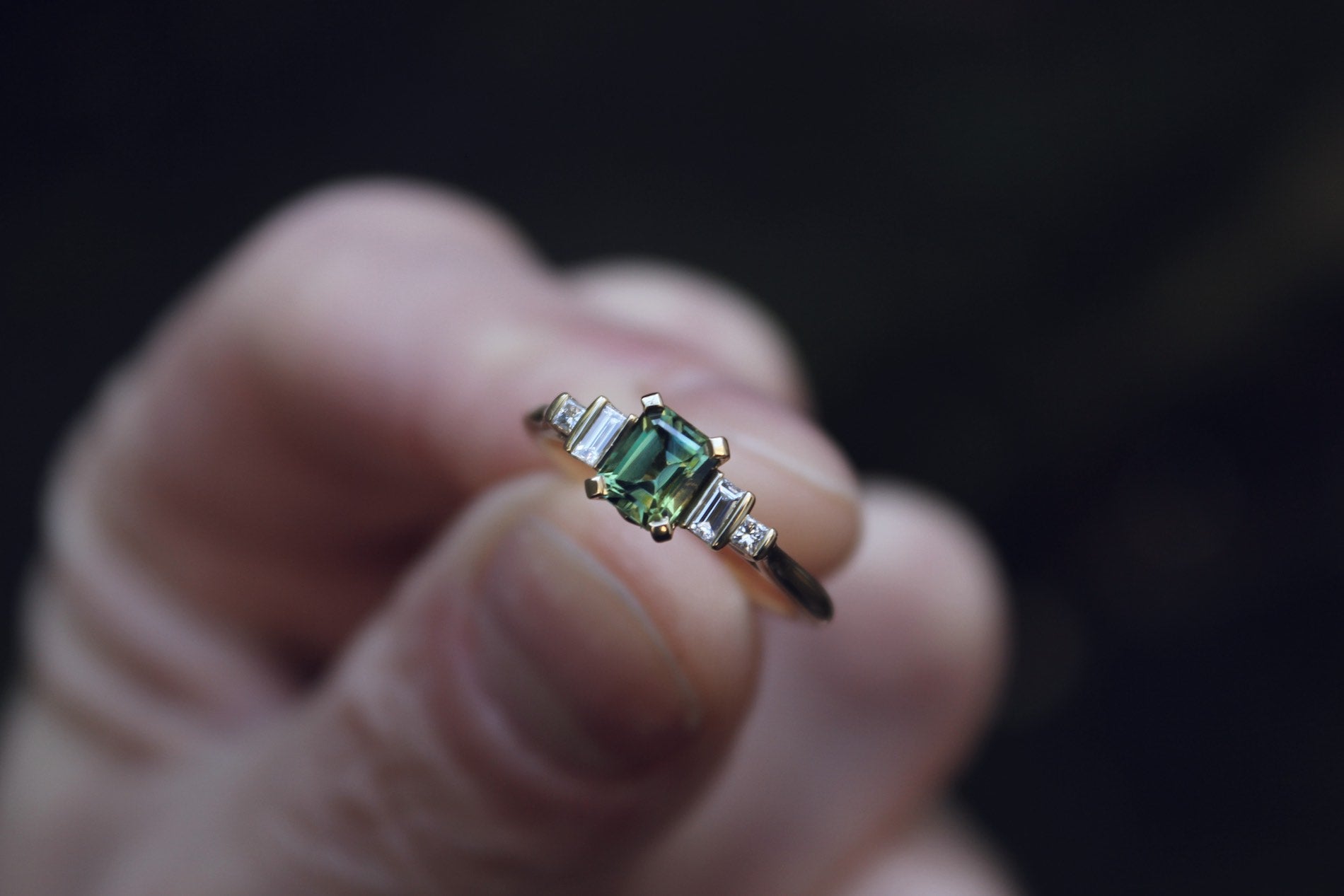 Custom Green Sapphire Ring in Gold - Gardens of the Sun | Ethical Jewelry