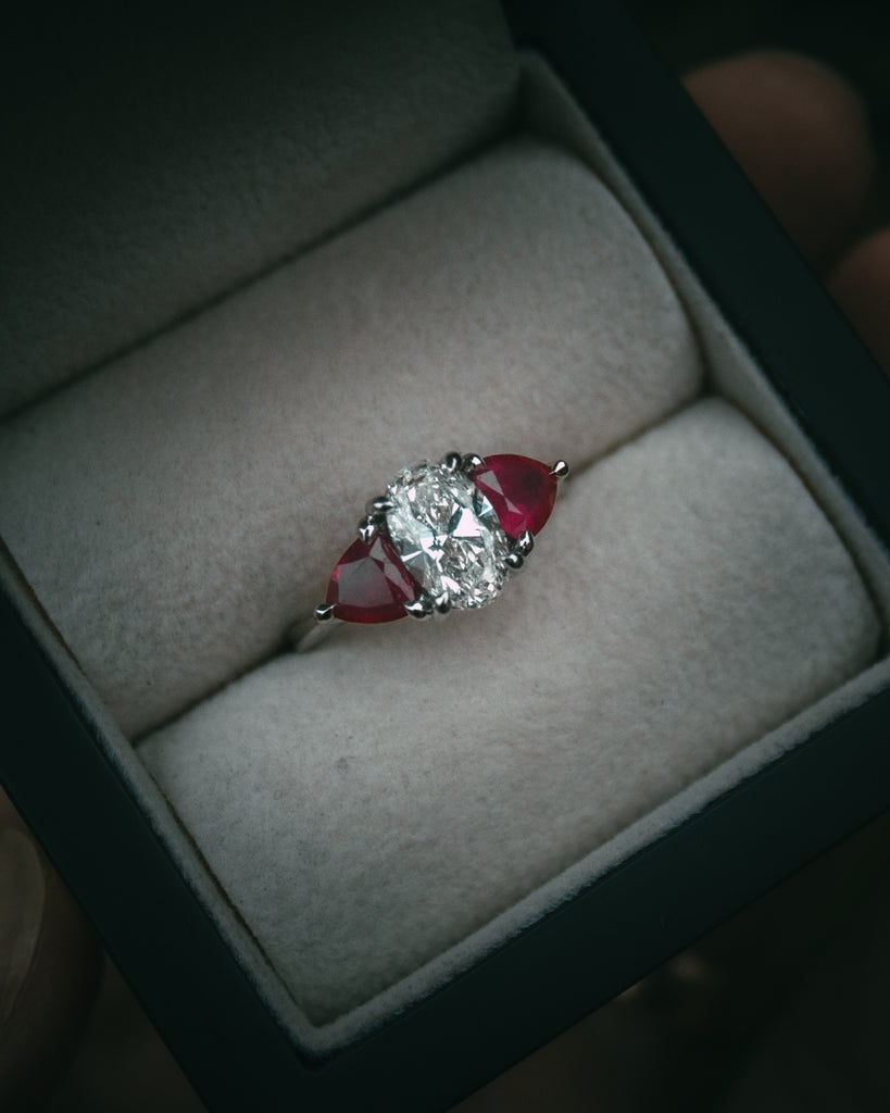 Bespoke diamond and ruby ring