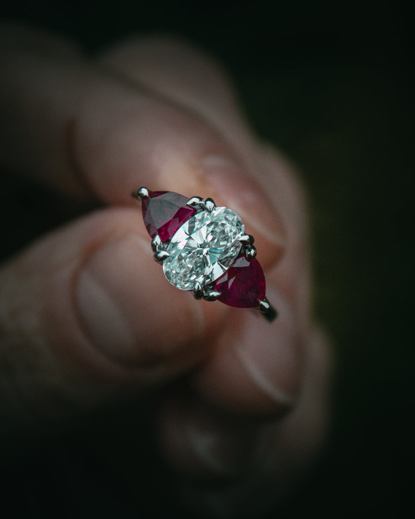 Bespoke diamond and ruby ring