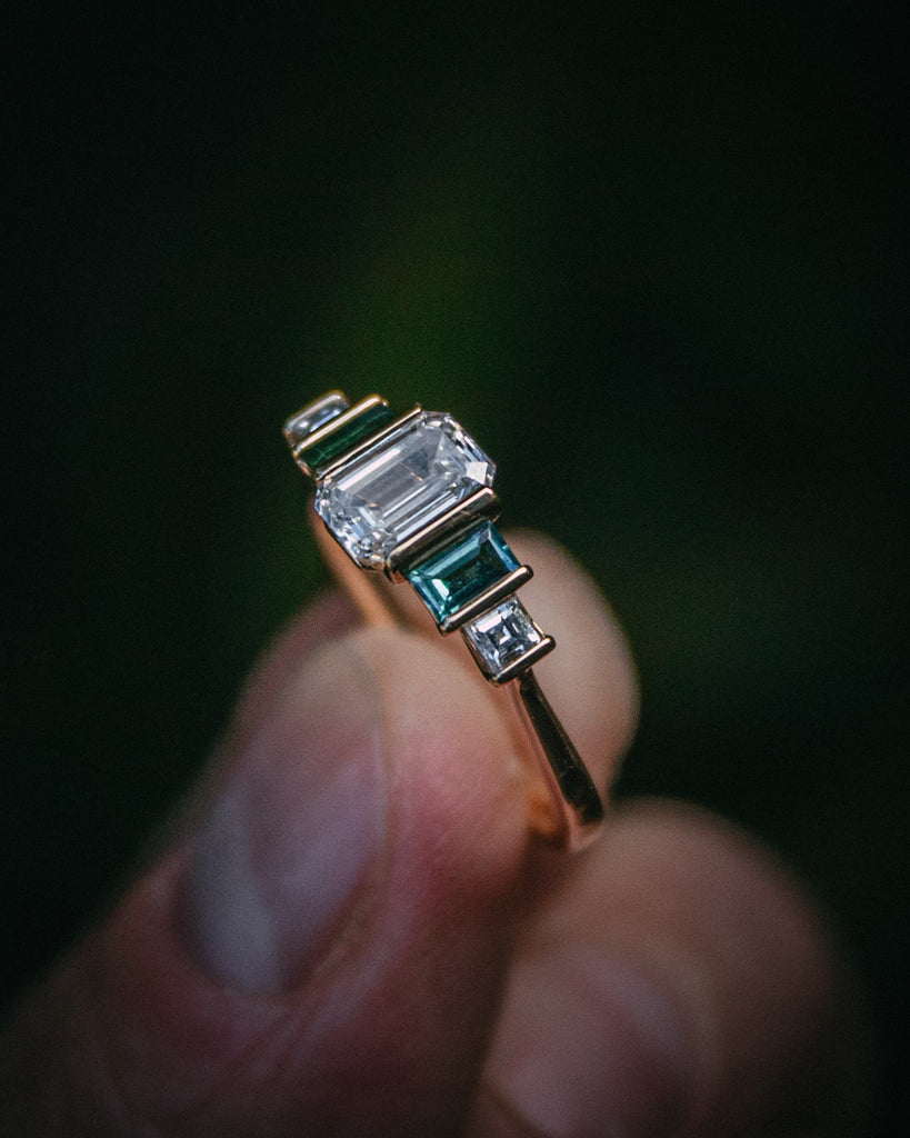 Bespoke Diamond and Tourmaline Engagement Ring