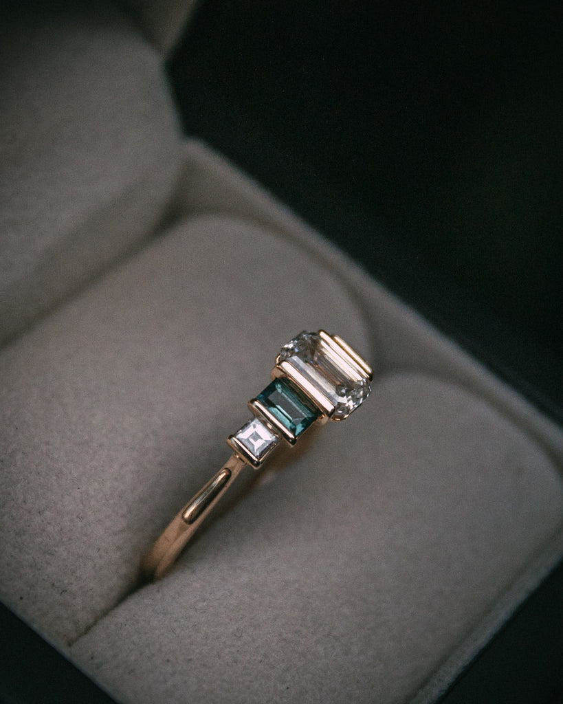 Bespoke Diamond and Tourmaline Engagement Ring