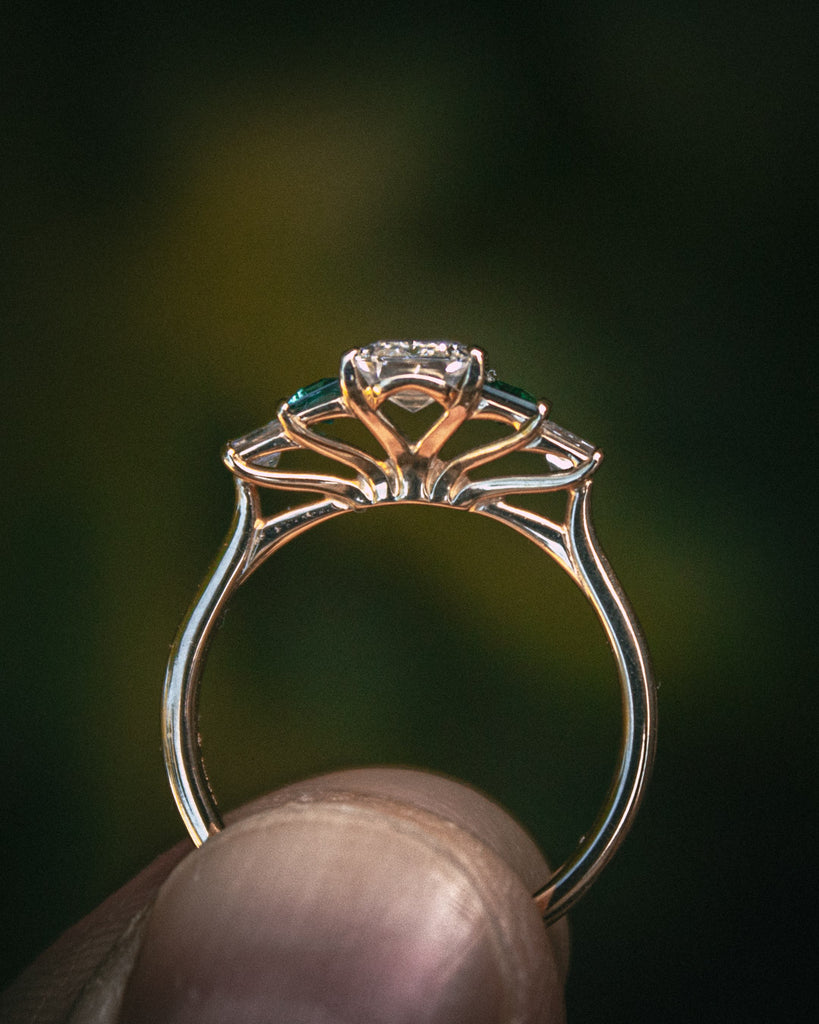 Bespoke Diamond and Tourmaline Engagement Ring