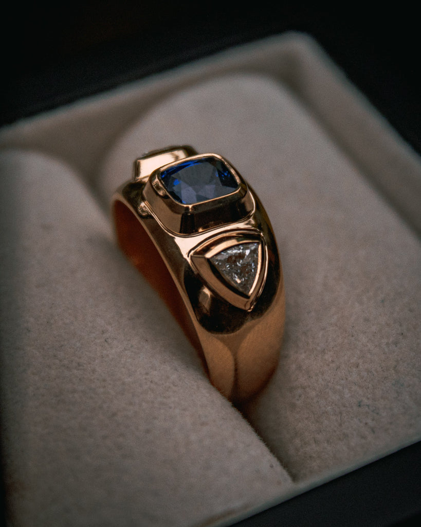 Moira Patience Fine Jewellery Bespoke Sapphire and  Diamond Engagement Ring Edinburgh