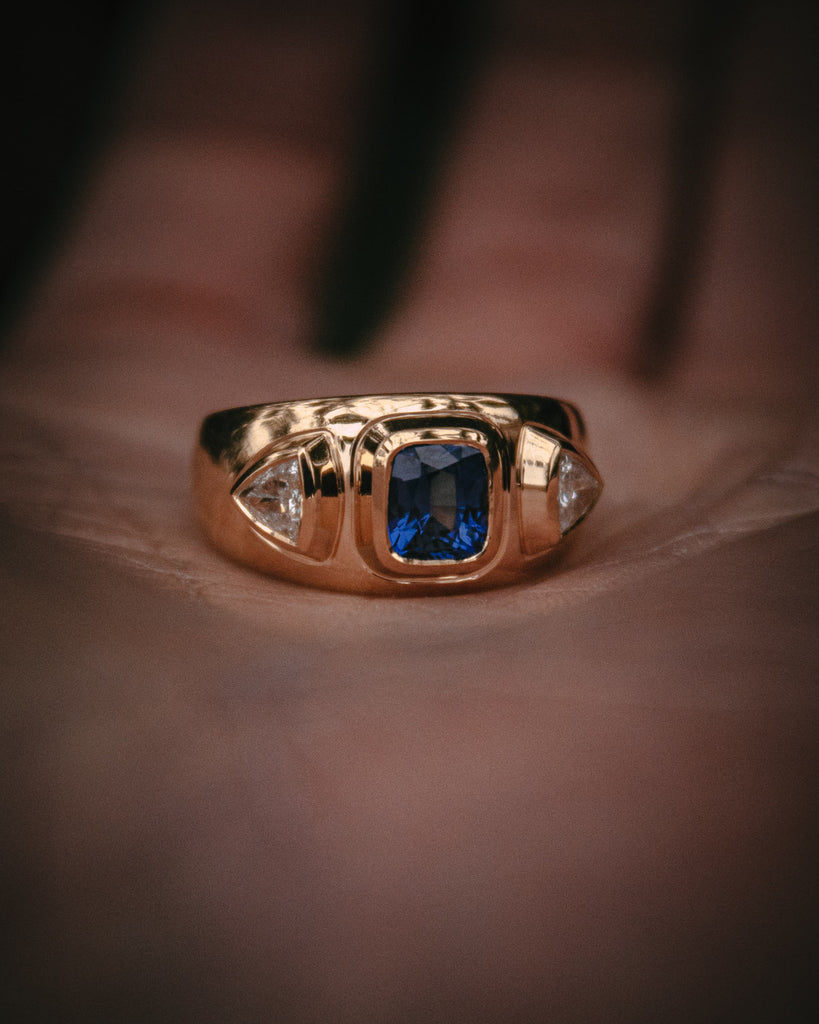 Moira Patience Fine Jewellery Bespoke Sapphire and  Diamond Engagement Ring Edinburgh