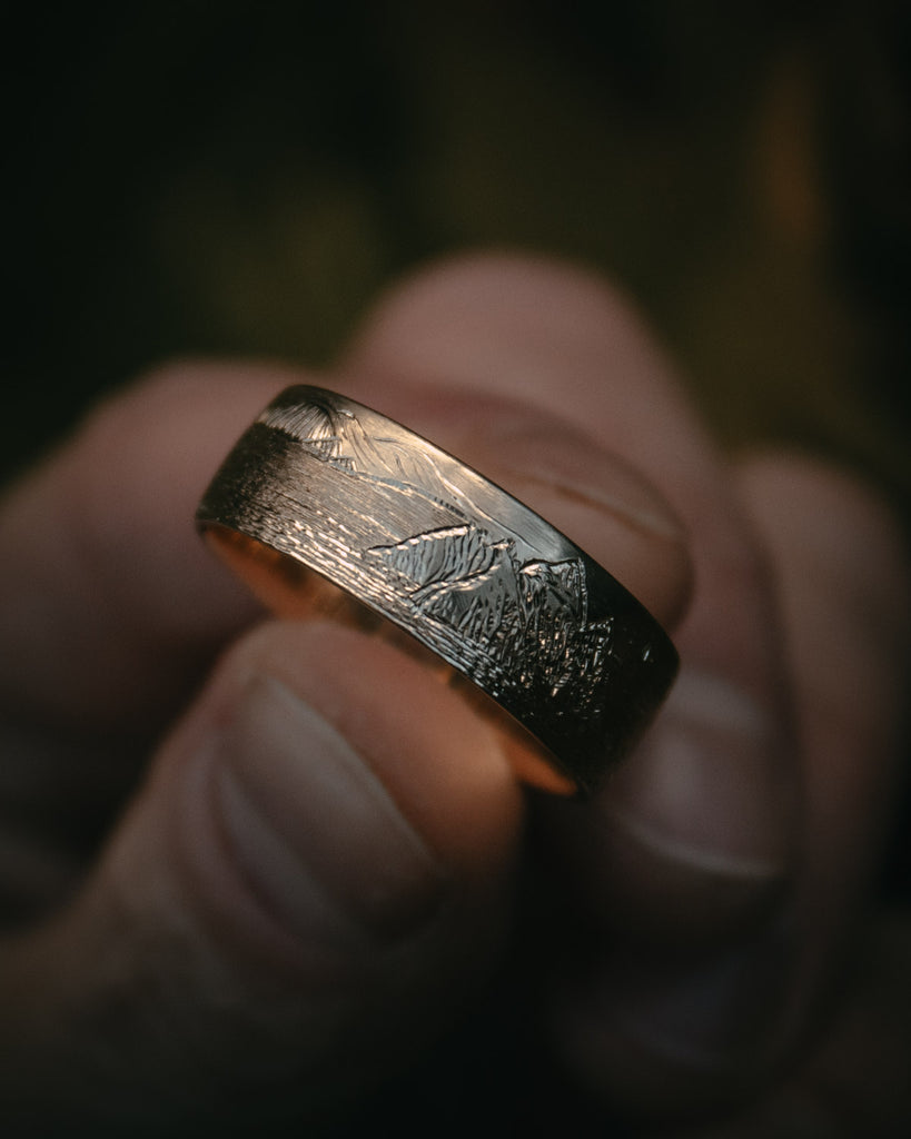 Moira Patience Fine Jewellery Bespoke Scottish Landscape Engraved Wedding Ring