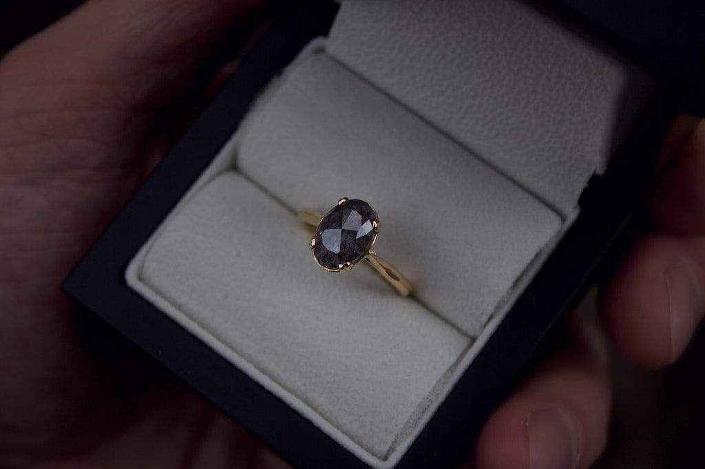 Moira Patience Fine Jewellery Edinburgh Bespoke Gold Salt and Pepper Diamond Engagement Ring