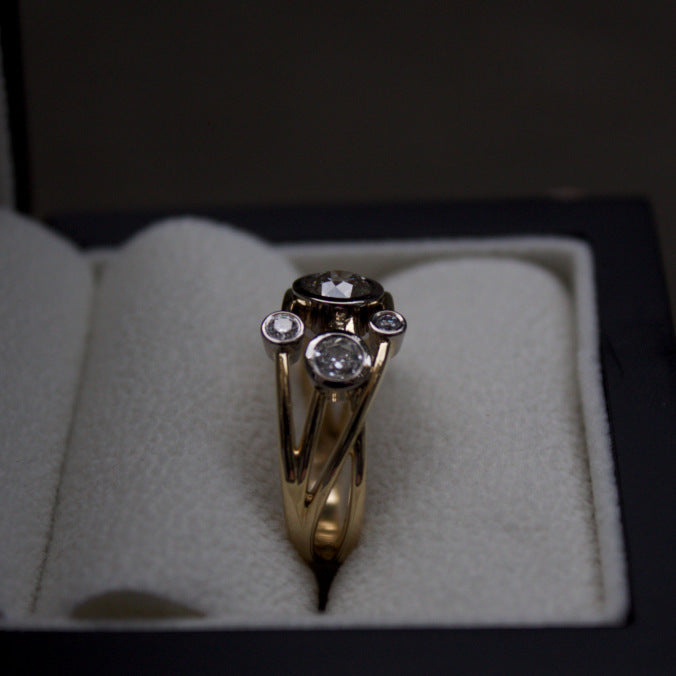 Patience Jewellery Bespoke criss-cross diamond ring