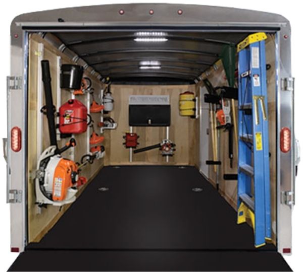 Interior racking system in enclosed trailer