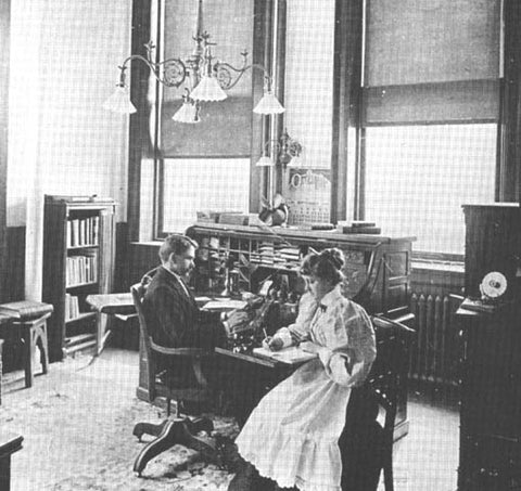 Boss and stenographer, 1896, MetLife Office NY