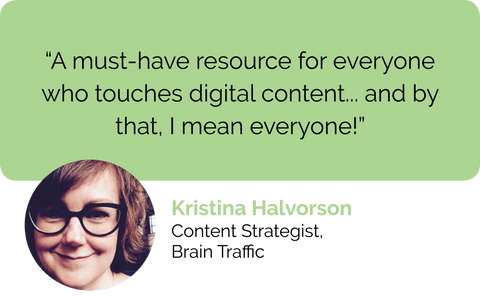 Kristina Halvorson, content strategist, Brain Traffic USA review: a must-have content writing resource for everyone who touches digital content or writes web content