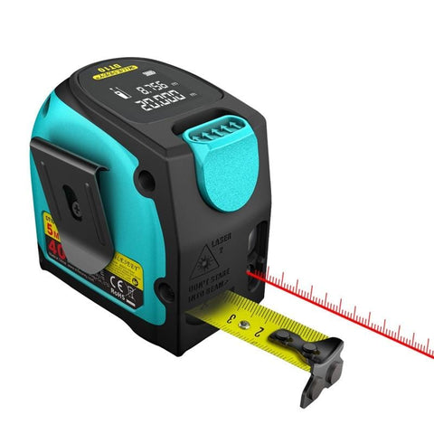 2 In 1 Laser Tape Measure Tool Electronic Distance Measurer Measuring Meter Ruler